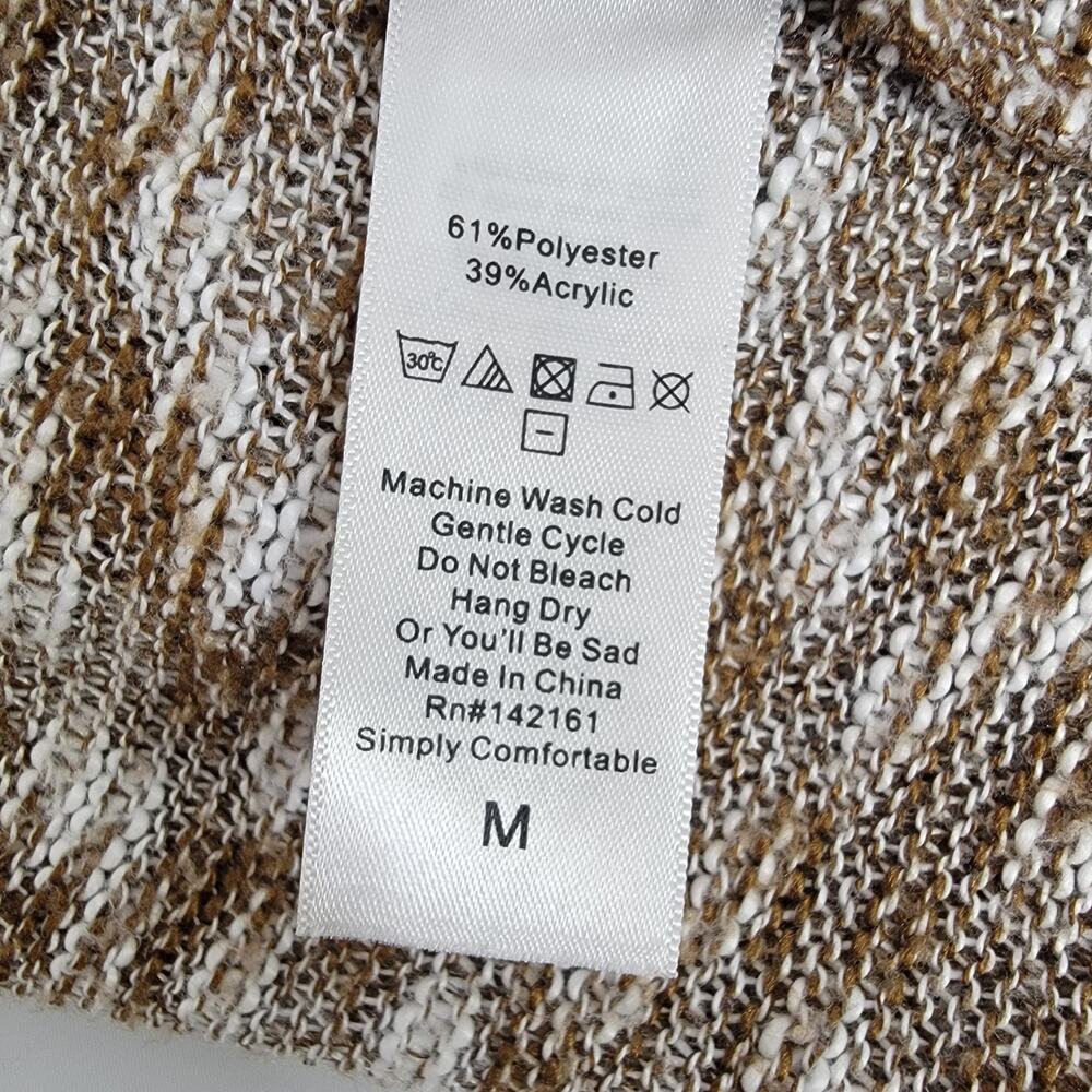LuLaRoe Lindsay Kimono Cardigan Women's Medium Brown White Open Front NWOT - Picture 6 of 6